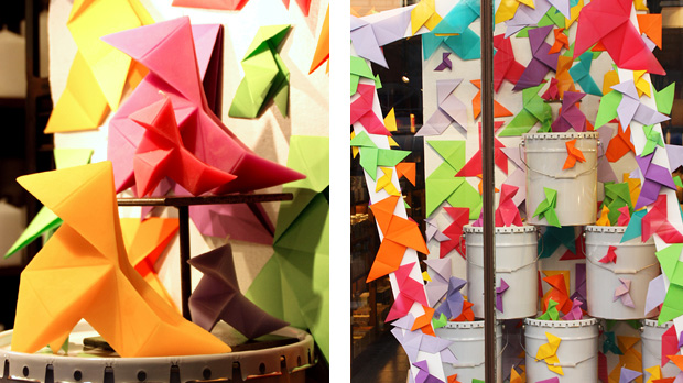 Origami bird candle Paper bird candle