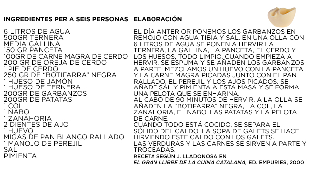 Sopa tradicional de Galets